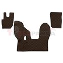 Floor mat F-CORE DAF, on the whole floor, ECO-LEATHER, quantity per set 3 szt. (material - eco-leather, colour - brown, manual t