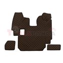 Floor mat F-CORE SCANIA, on the whole floor, ECO-LEATHER, quantity per set 5 szt. (material - eco-leather, colour - brown, manua