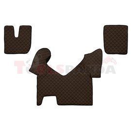 Floor mat F-CORE IVECO, on the whole floor, ECO-LEATHER, quantity per set 3 szt. (material - eco-leather, colour - brown, automa