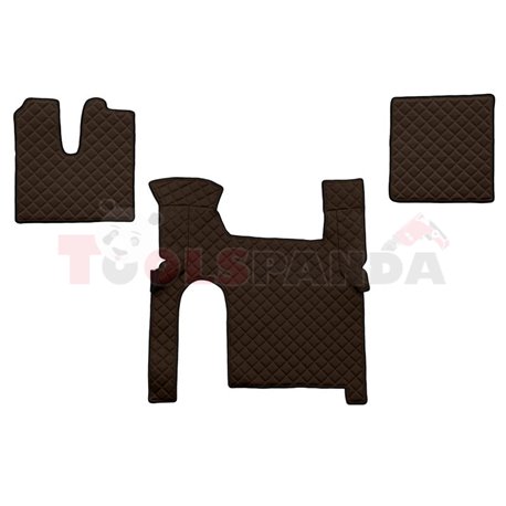 Floor mat F-CORE MAN, on the whole floor, ECO-LEATHER, quantity per set 3 szt. (material - eco-leather, colour - brown, manual t