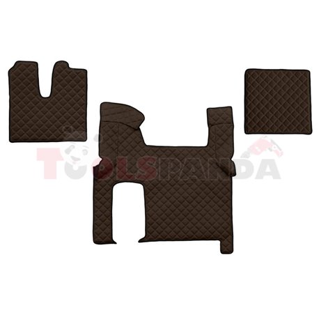 Floor mat F-CORE MAN, on the whole floor, ECO-LEATHER, quantity per set 3 szt. (material - eco-leather, colour - brown, automati