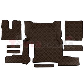 Floor mat F-CORE, on the whole floor, ECO-LEATHER, quantity per set 7 szt. (material - eco-leather, colour - brown, automatic tr