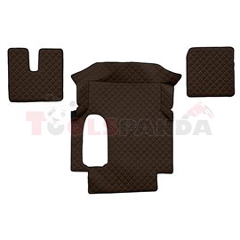 Floor mat F-CORE MAN, on the whole floor, ECO-LEATHER, quantity per set 3 szt. (material - eco-leather, colour - brown, wide cab