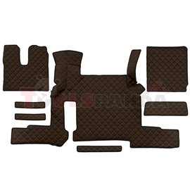 Floor mat F-CORE, on the whole floor, ECO-LEATHER, quantity per set 7 szt. (material - eco-leather, colour - brown, automatic tr