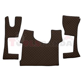 Floor mat F-CORE MERCEDES, on the whole floor, ECO-LEATHER, quantity per set 3 szt. (material - eco-leather, colour - brown, nar