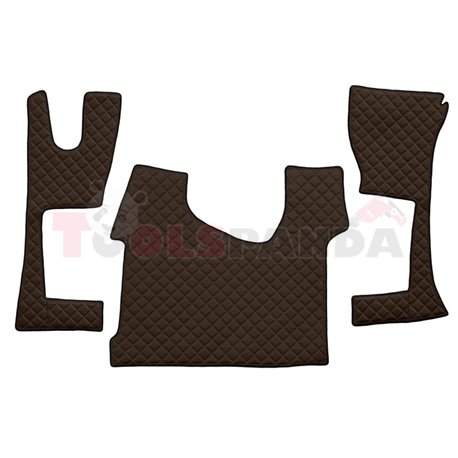 Floor mat F-CORE MERCEDES, on the whole floor, ECO-LEATHER, quantity per set 3 szt. (material - eco-leather, colour - brown, nar