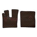 Floor mat F-CORE DAF, on the whole floor, ECO-LEATHER, quantity per set 3 szt. (material - eco-leather, colour - brown, manual t