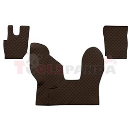 Floor mat F-CORE DAF, on the whole floor, ECO-LEATHER, quantity per set 3 szt. (material - eco-leather, colour - champagne, auto
