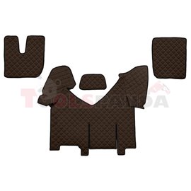 Floor mat F-CORE IVECO, on the whole floor, ECO-LEATHER, quantity per set 4 szt. (material - eco-leather, colour - brown, automa