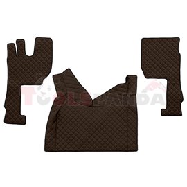 Floor mat F-CORE VOLVO, on the whole floor, ECO-LEATHER, quantity per set 3 szt. (material - eco-leather, colour - brown, automa