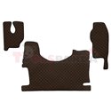 Floor mat F-CORE MERCEDES, on the whole floor, ECO-LEATHER, quantity per set 3 szt. (material - eco-leather, colour - brown, Fix