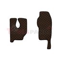 Floor mat F-CORE MERCEDES, on the whole floor, ECO-LEATHER, quantity per set 3 szt. (material - eco-leather, colour - brown, Fix