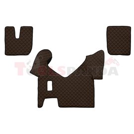 Floor mat F-CORE IVECO, on the whole floor, ECO-LEATHER, quantity per set 3 szt. (material - eco-leather, colour - brown, manual