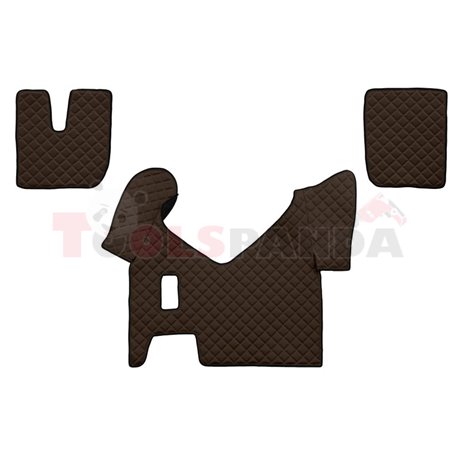 Floor mat F-CORE IVECO, on the whole floor, ECO-LEATHER, quantity per set 3 szt. (material - eco-leather, colour - brown, manual