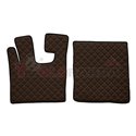 Floor mat F-CORE DAF, on the whole floor, ECO-LEATHER, quantity per set 3 szt. (material - eco-leather, colour - brown, automati