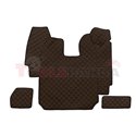 Floor mat F-CORE SCANIA, on the whole floor, ECO-LEATHER, quantity per set 5 szt. (material - eco-leather, colour - brown, autom