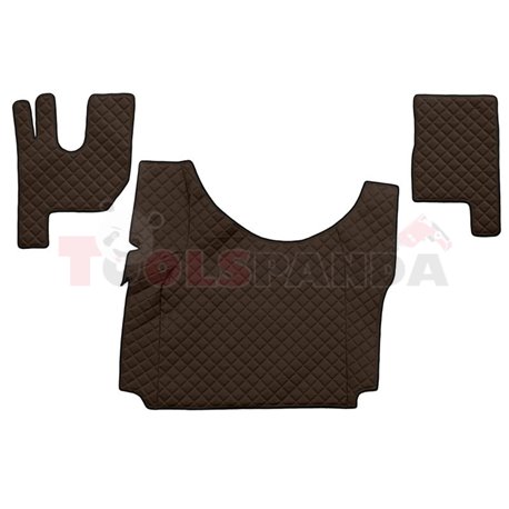 Floor mat F-CORE RENAULT, on the whole floor, ECO-LEATHER, quantity per set 3 szt. (material - eco-leather, colour - brown, high