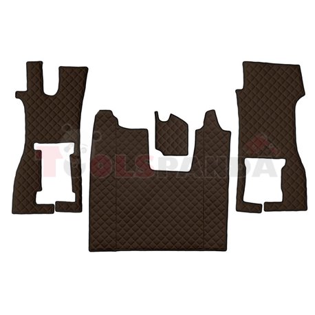 Floor mat F-CORE SCANIA, on the whole floor, ECO-LEATHER, quantity per set 4 szt. (material - eco-leather, colour - brown, conve