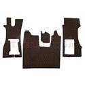 Floor mat F-CORE SCANIA, on the whole floor, ECO-LEATHER, quantity per set 3 szt. (material - eco-leather, colour - brown, pneum