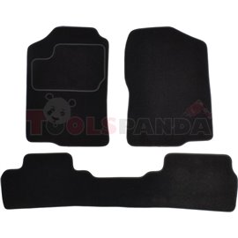 Floor mats (set, velours, 3pcs, colour black, 3-door) ISUZU D-MAX II 06.12- off-road/suv