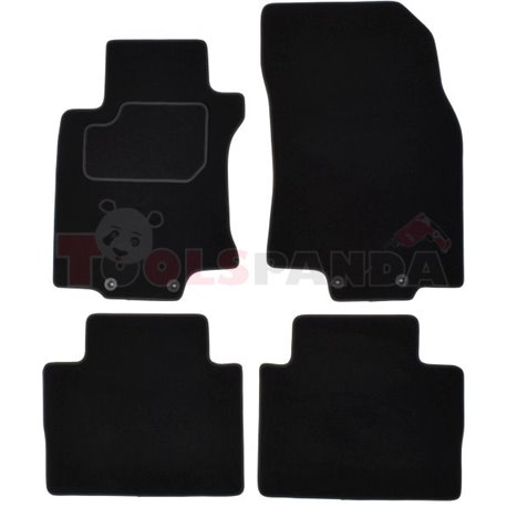 Floor mats (set, velours, 4pcs, colour black, 5 places) NISSAN X-TRAIL 04.14- off-road/suv