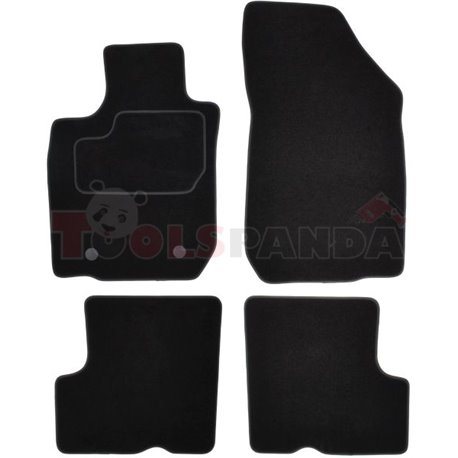 Floor mats (set, velours, 4pcs, colour black, 7 places) DACIA LOGAN MCV 02.07- station wagon