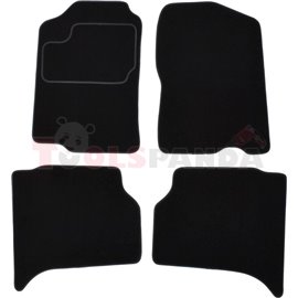 Floor mats (set, velours, 4pcs, colour black, 4-door) ISUZU TROOPER III 05.98-08.04 off-road/suv