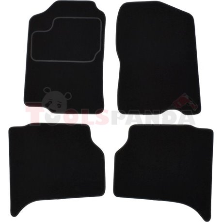 Floor mats (set, velours, 4pcs, colour black, 4-door) ISUZU TROOPER III 05.98-08.04 off-road/suv