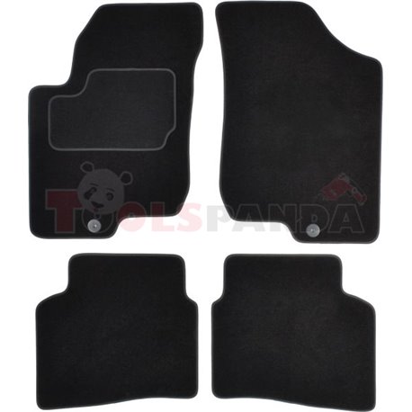 Floor mats (set, velours, 4pcs, colour black, 3-door) KIA PRO CEE'D 02.08-02.13 saloon