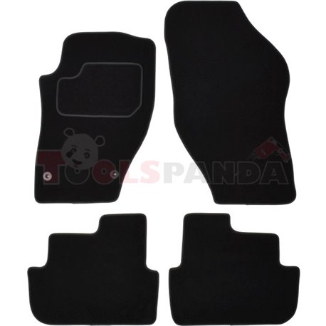 Floor mats (set, velours, colour black) PEUGEOT 308 CC 04.09-12.14 cabrio/coupe