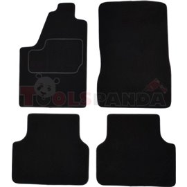 Floor mats (set, velours, colour black) PEUGEOT PARTNER 06.96-12.15 van
