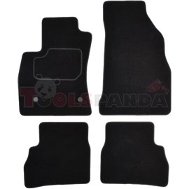 Floor mats (set, velours, 4pcs, colour black, 7 places) FIAT DOBLO 01.10- van