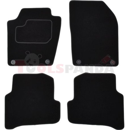 Floor mats (set, velours, colour black) SKODA FABIA III 08.14- saloon