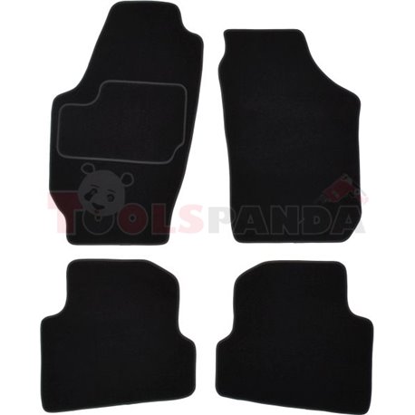 Floor mats (set, velours, colour black) SKODA FABIA II 12.06-12.14 saloon