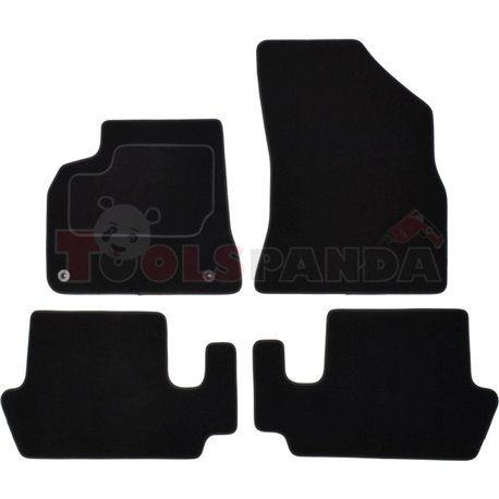 Floor mats (set, velours, colour black) PEUGEOT 3008 06.09-08.16 van