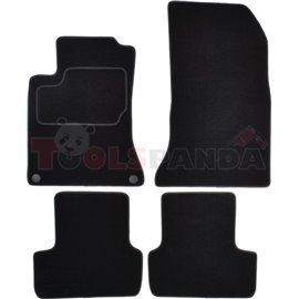 Floor mats (set, velours, 4pcs, colour black) MERCEDES CLA (C117) 01.13-03.19 coupe