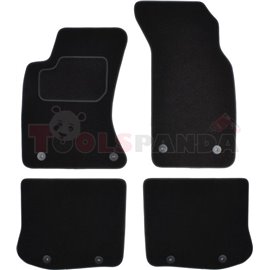 Floor mats (set, velours, 4pcs, colour black) AUDI A4 11.94-09.01 saloon/station wagon