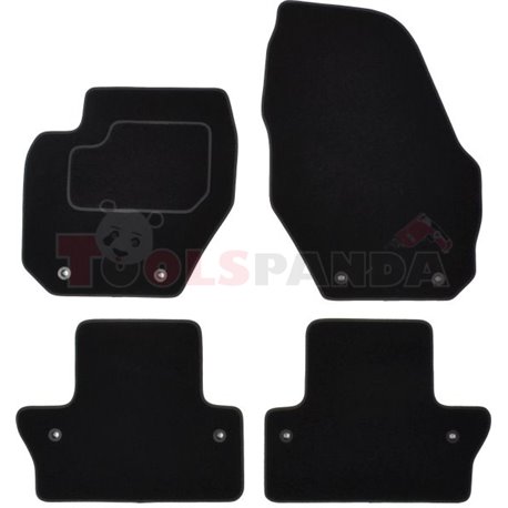 Floor mats (set, velours, 4pcs, colour black) VOLVO V60 I 07.10- station wagon