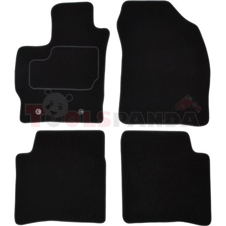 Floor mats (set, velours, 4pcs, colour black) TOYOTA PRIUS 06.08- saloon