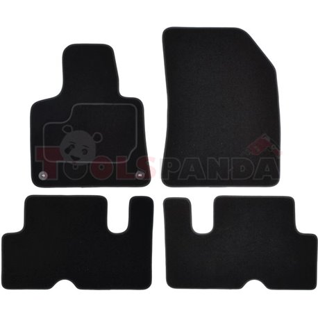 Floor mats (set, velours, 4pcs, colour black, 7 places) CITROEN C4 GRAND PICASSO II 06.13- van