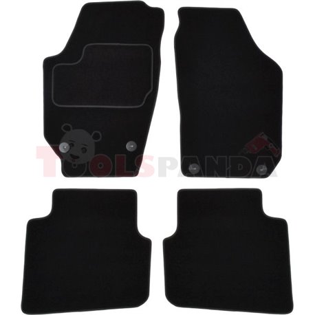 Floor mats (set, velours, colour black) SKODA ROOMSTER 03.06-05.15 saloon