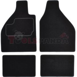 Floor mats (set, velours, 4pcs, colour black) LANCIA Y10 03.85-12.95 coupe