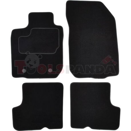 Floor mats (set, velours, 4pcs, colour black, fitting spacing 26cm) DACIA DUSTER 04.10-01.18 off-road/suv