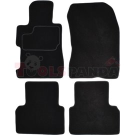 Floor mats (set, velours, 4pcs, colour black) HONDA CIVIC VIII 01.06- saloon