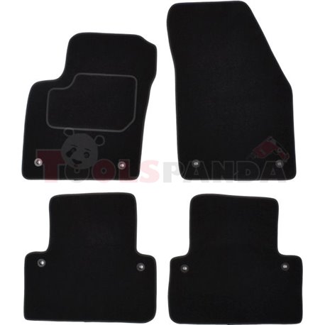 Floor mats (set, velours, 4pcs, colour black) VOLVO S40 II 01.04-12.12 saloon