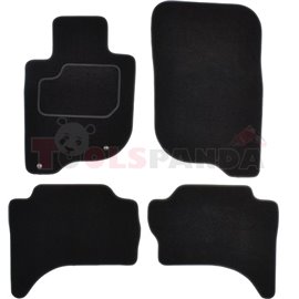 Floor mats (set, velours, 4pcs, colour black, 4-door) MITSUBISHI L 200 / TRITON 09.15- off-road/suv