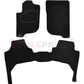 Floor mats (set, velours, 3pcs, colour black, 4-door) MITSUBISHI L 200 / TRITON 11.05-12.15 off-road/suv