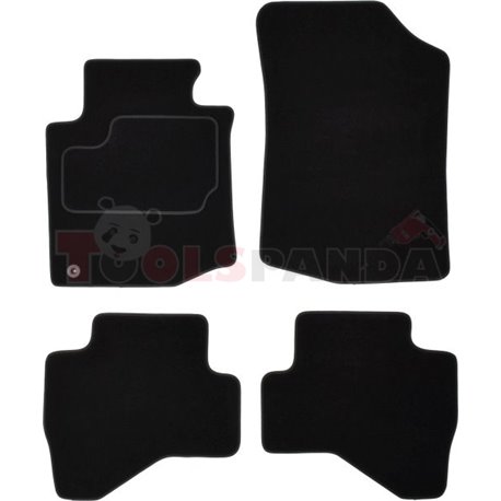 Floor mats (set, velours, 4pcs, colour black) TOYOTA AYGO 07.05-05.14 saloon