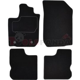 Floor mats (set, velours, 4pcs, colour black) DACIA LOGAN II 10.12- saloon