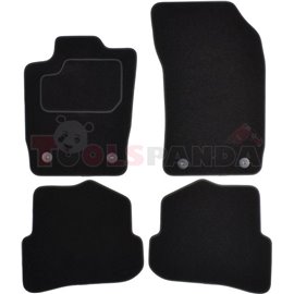 Floor mats (set, velours, 4pcs, colour black) AUDI A1 05.10-10.18 saloon